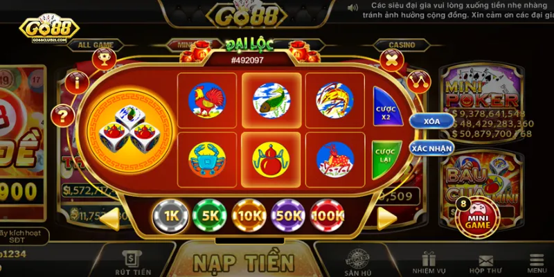Tìm luật chơi và cách chơi bầu cua mini Go88